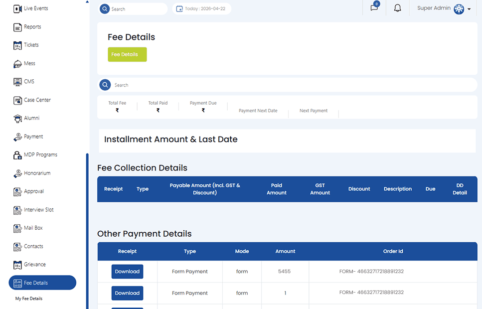 fee detail